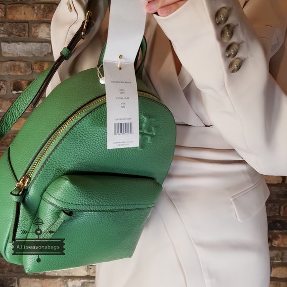 Patina Thea Mini Backpack Tory Burch Green TB NWT - Picture 8 of 10